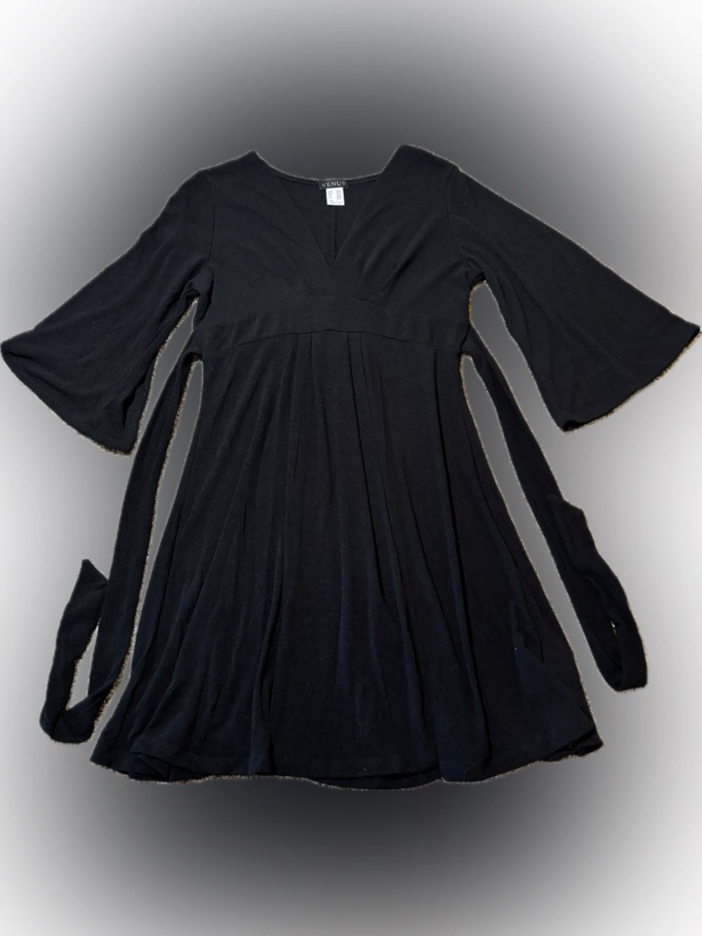 E58 VENUS Black Dress with Branded Neck Label, Size L
